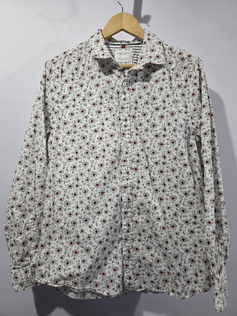Denim & Flower Floral Button Up M